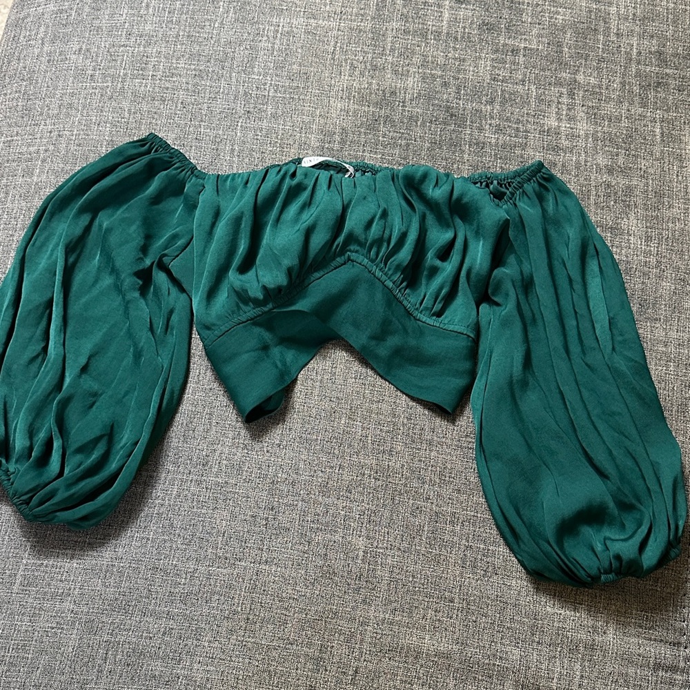 Elegant Green Off-Shoulder Blouse